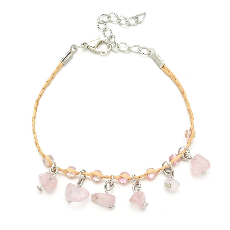 Wholesale Straw Rope Adjustable Copper Bracelet